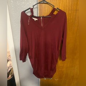 Maurices cold shoulder and zipper detail
